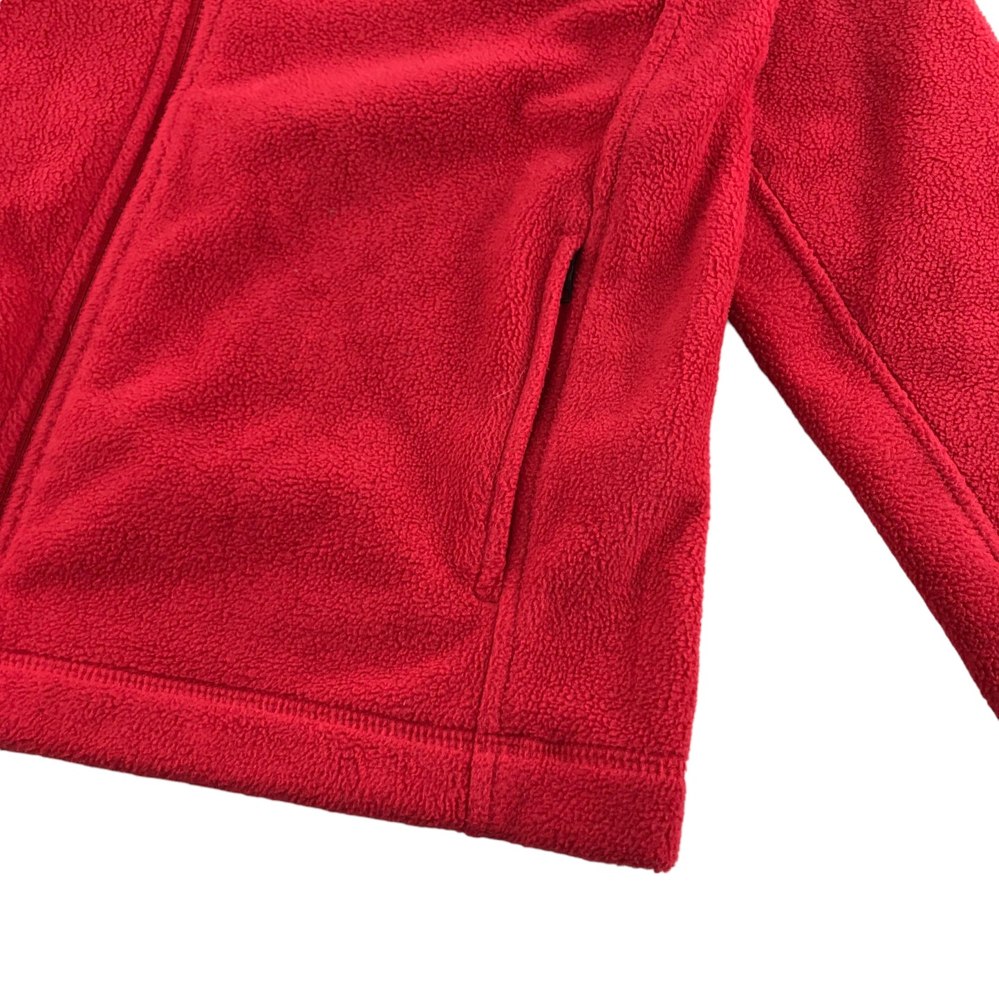 M&S Fleece Red Plain Full Zipper