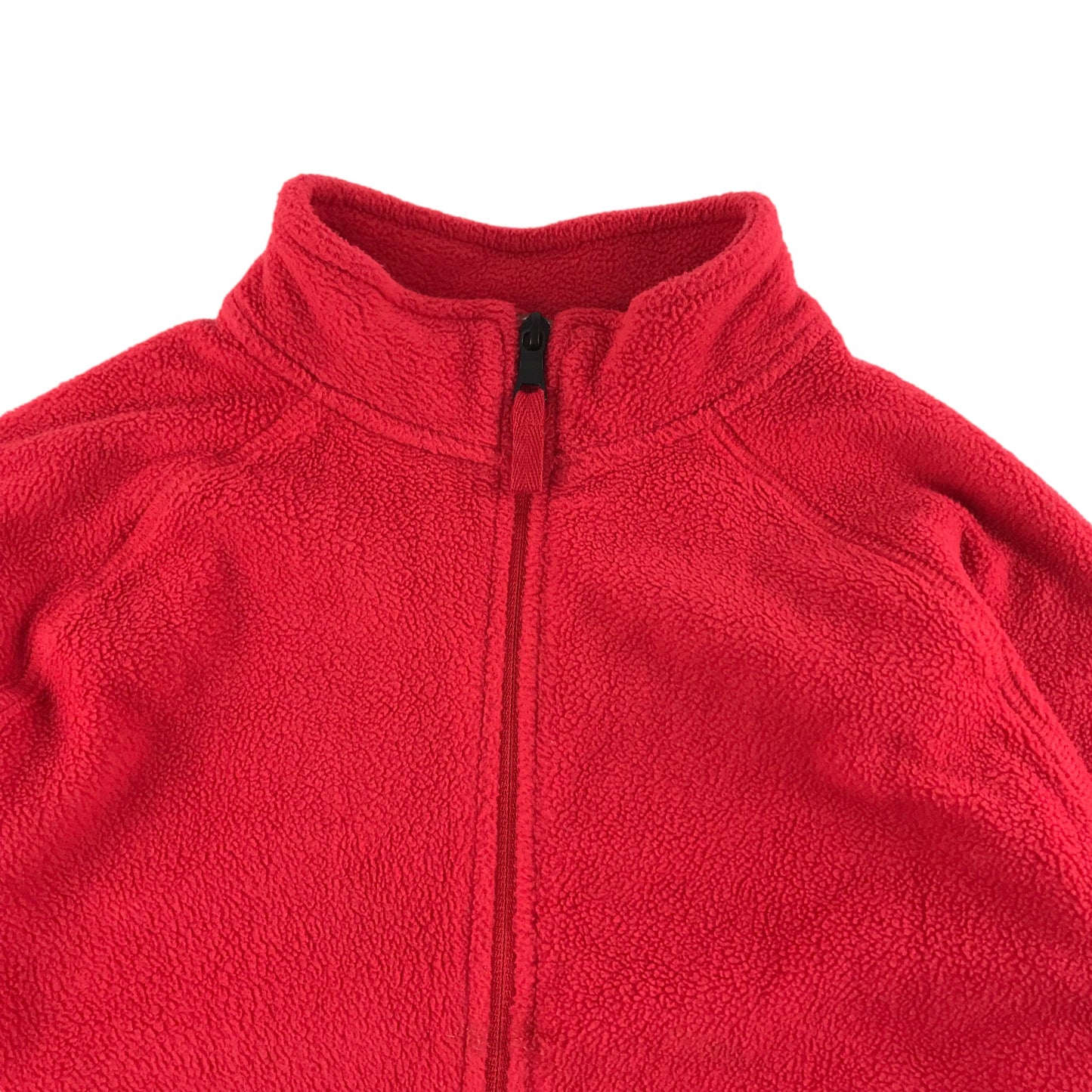 M&S Fleece Red Plain Full Zipper