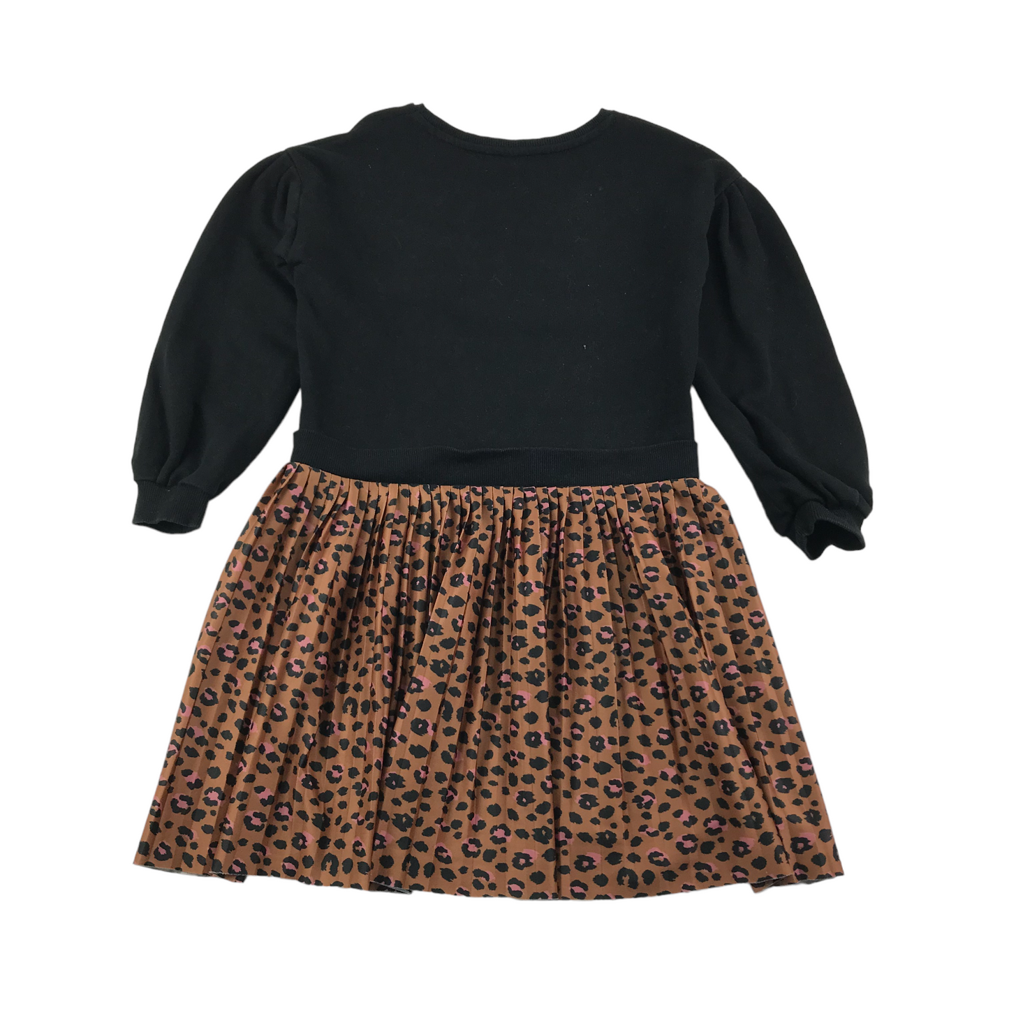 Tu Dress Age 9 Black Jersey Top Brown Animal Print Skirt