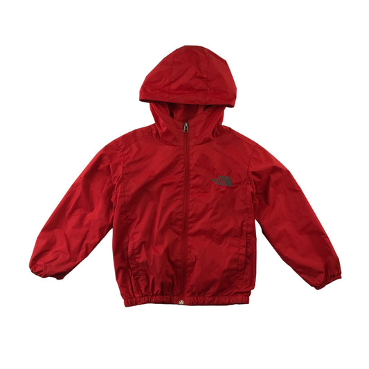 Shower proof jacket 7 years red plain with hood and full zipped