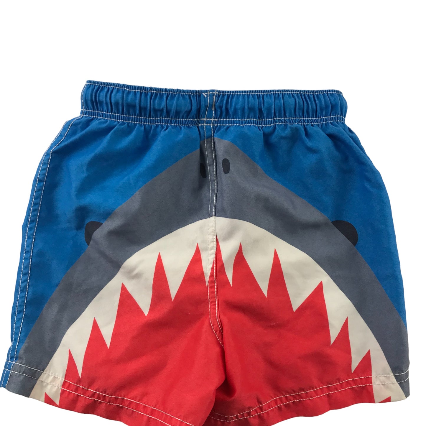 Mini Boden Swim Trunks Age 4 Blue Shark Teeth Shorts