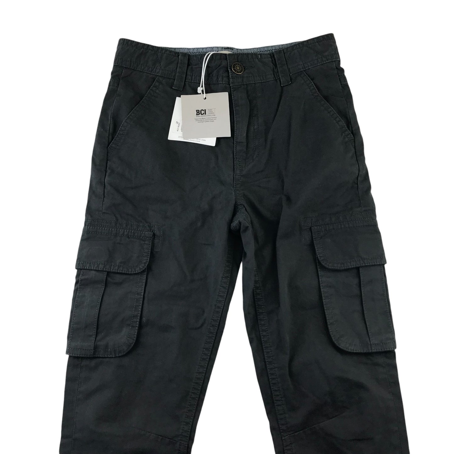 John Lewis trousers 7-8 years grey cargo style cotton