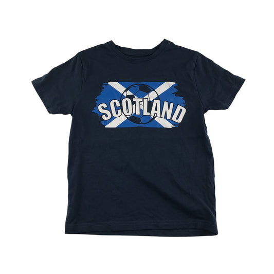 Primark t-shirt 7-8 years navy blue Scotland short sleeve cotton