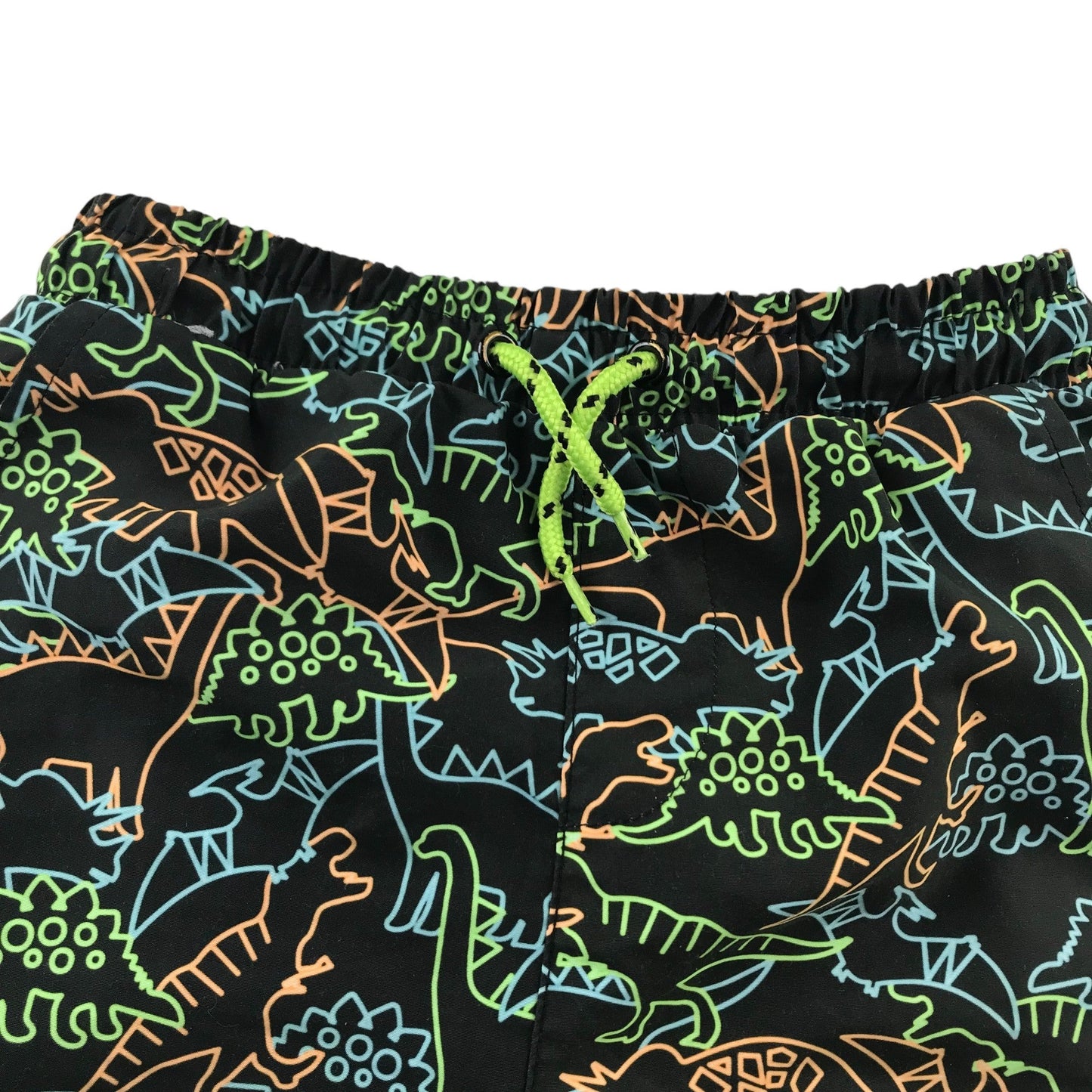 Tu Swim Trunks Age 5 Black and Multicoloured Dinosaur Print Shorts