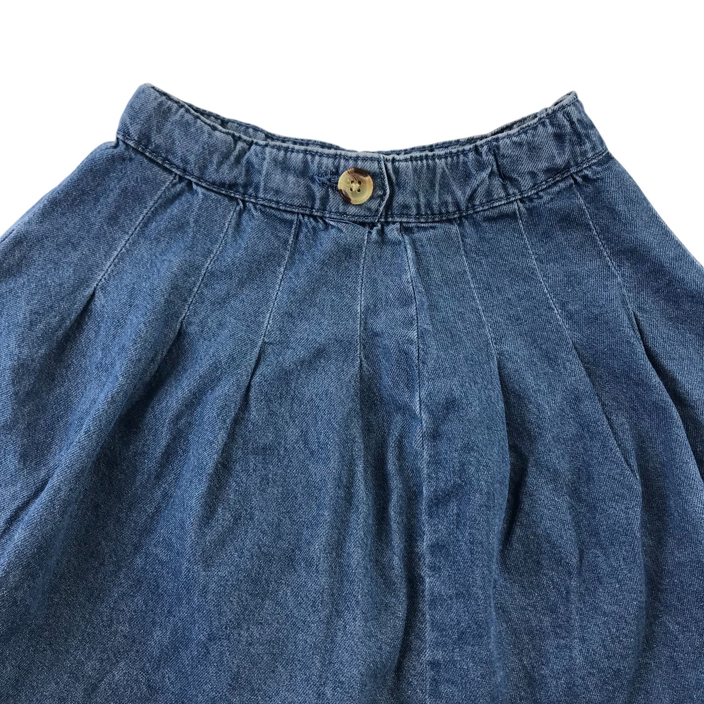 Primark skirt 8-9 years blue denim flared with pleats cotton