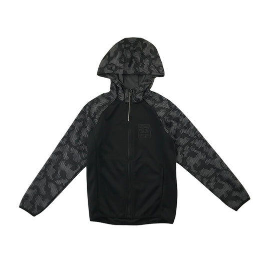 H&M light jacket 7-8 years black with grey graphic hood and arms design sports jacket