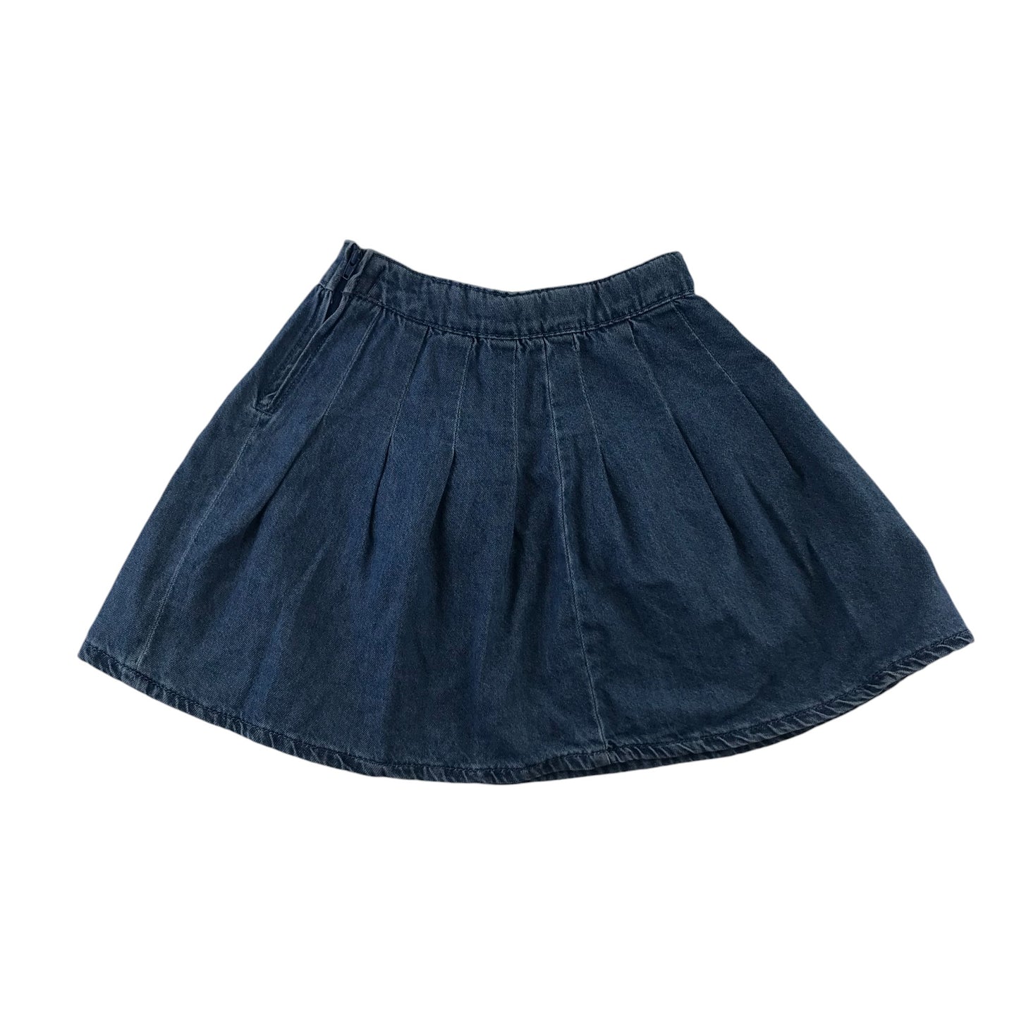 Primark skirt 8-9 years blue denim flared with pleats cotton