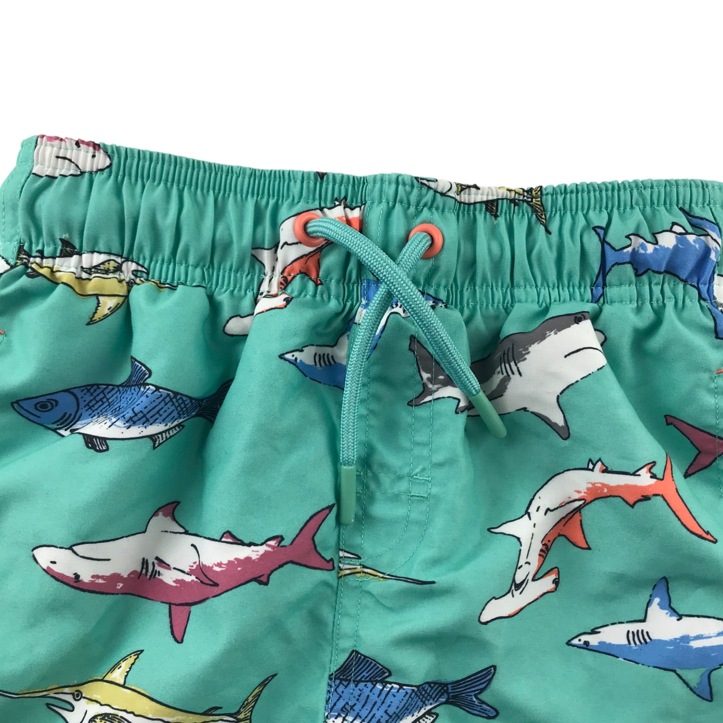 Nutmeg Swim Trunks Age 5 Turquoise Shark Print Shorts