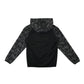 H&M light jacket 7-8 years black with grey graphic hood and arms design sports jacket