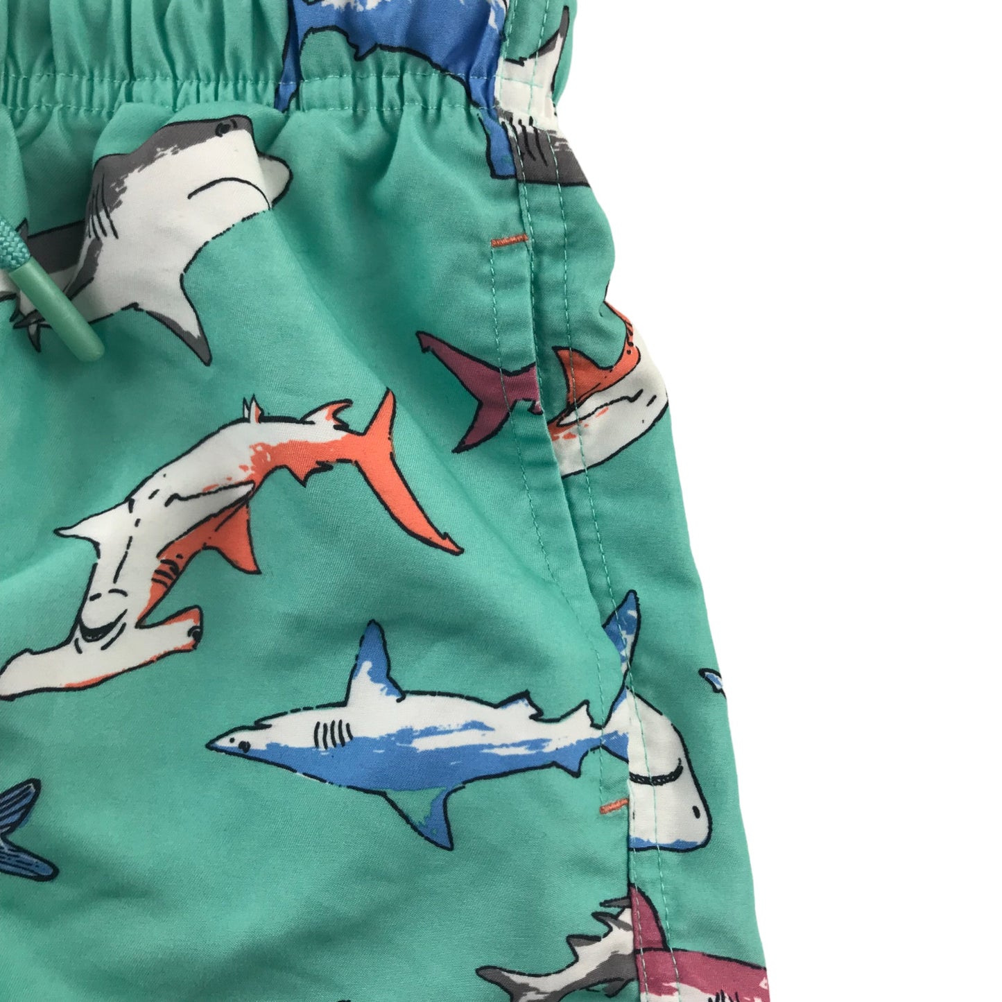 Nutmeg Swim Trunks Age 5 Turquoise Shark Print Shorts