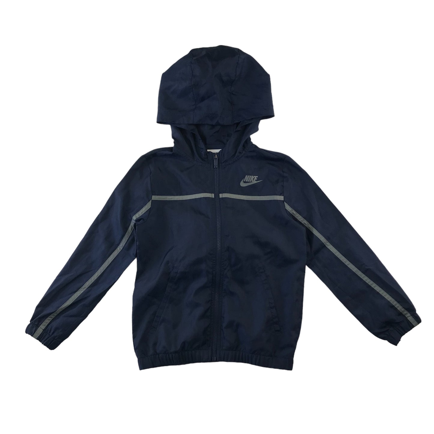 Nike light jacket 7 years navy with grey logo and line detail