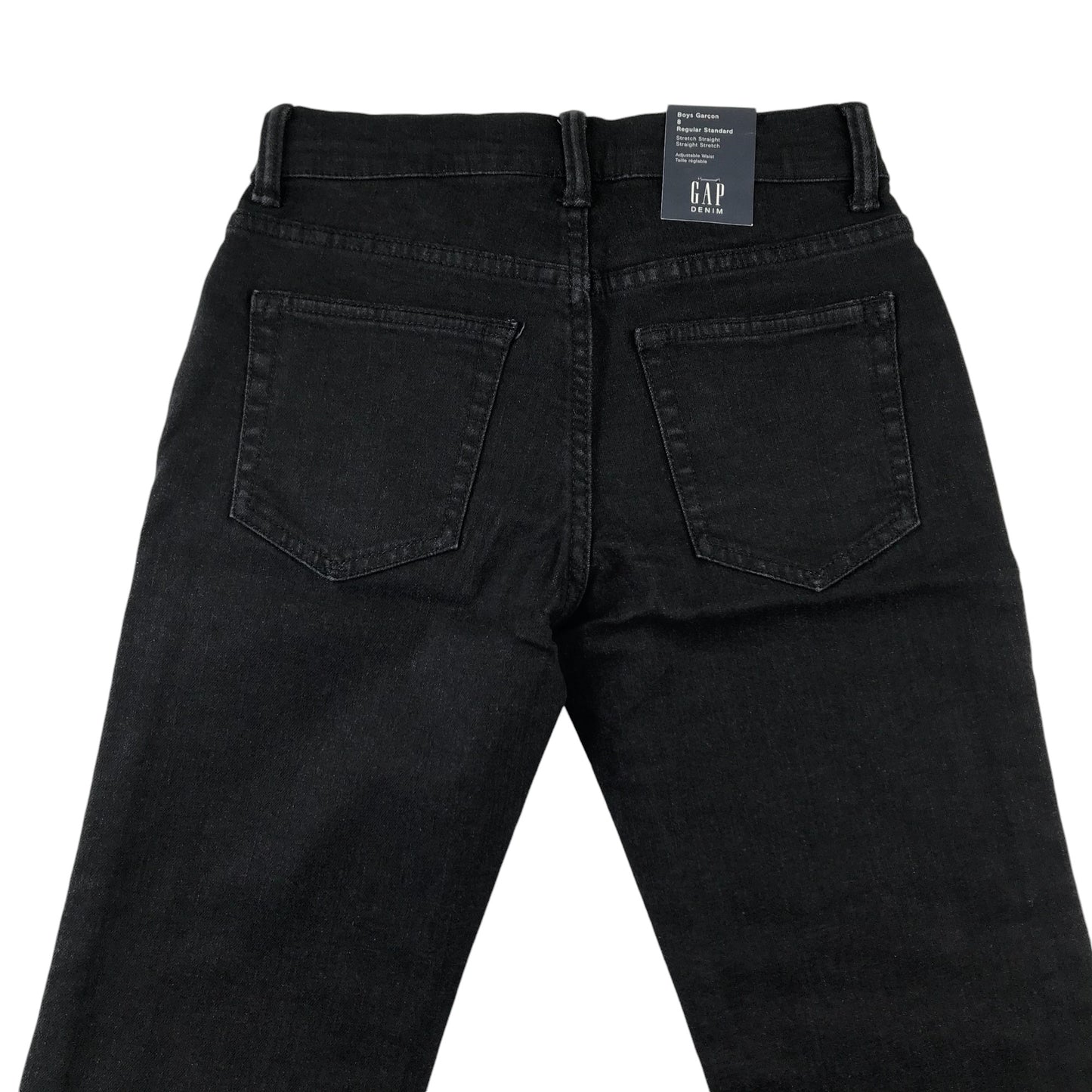 GAP jeans 7-8 years dark charcoal stone wash effect stretchy regular straight fit