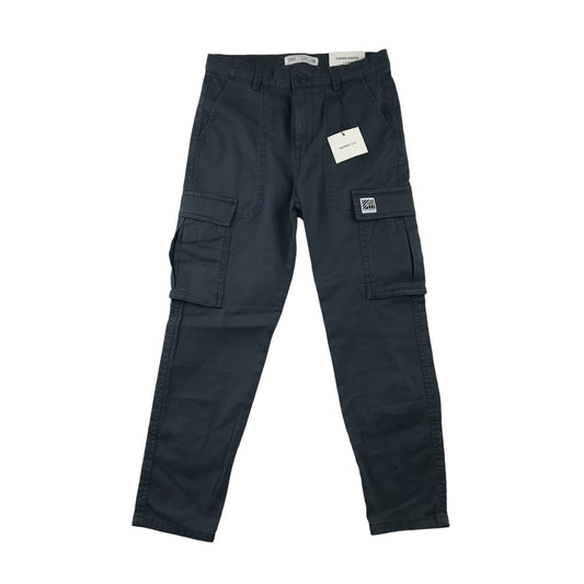 Zara trousers 7-8 years greyish navy blue cargo style tapered leg