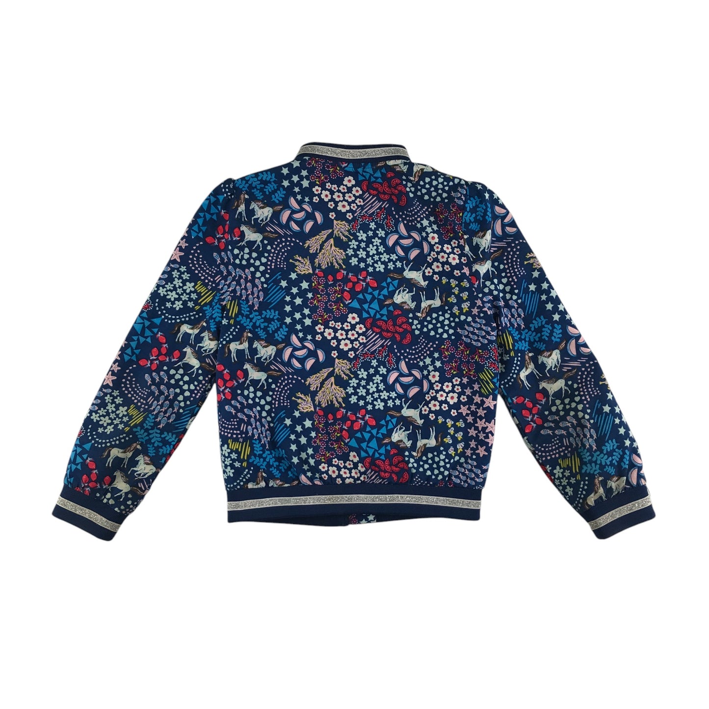 Monsoon zipper top 5-6 years blue floral light sweater