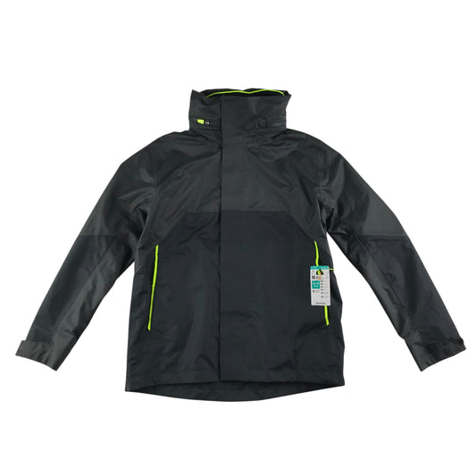 Decathlon jacket 12-13 years black windbreaker with neon details