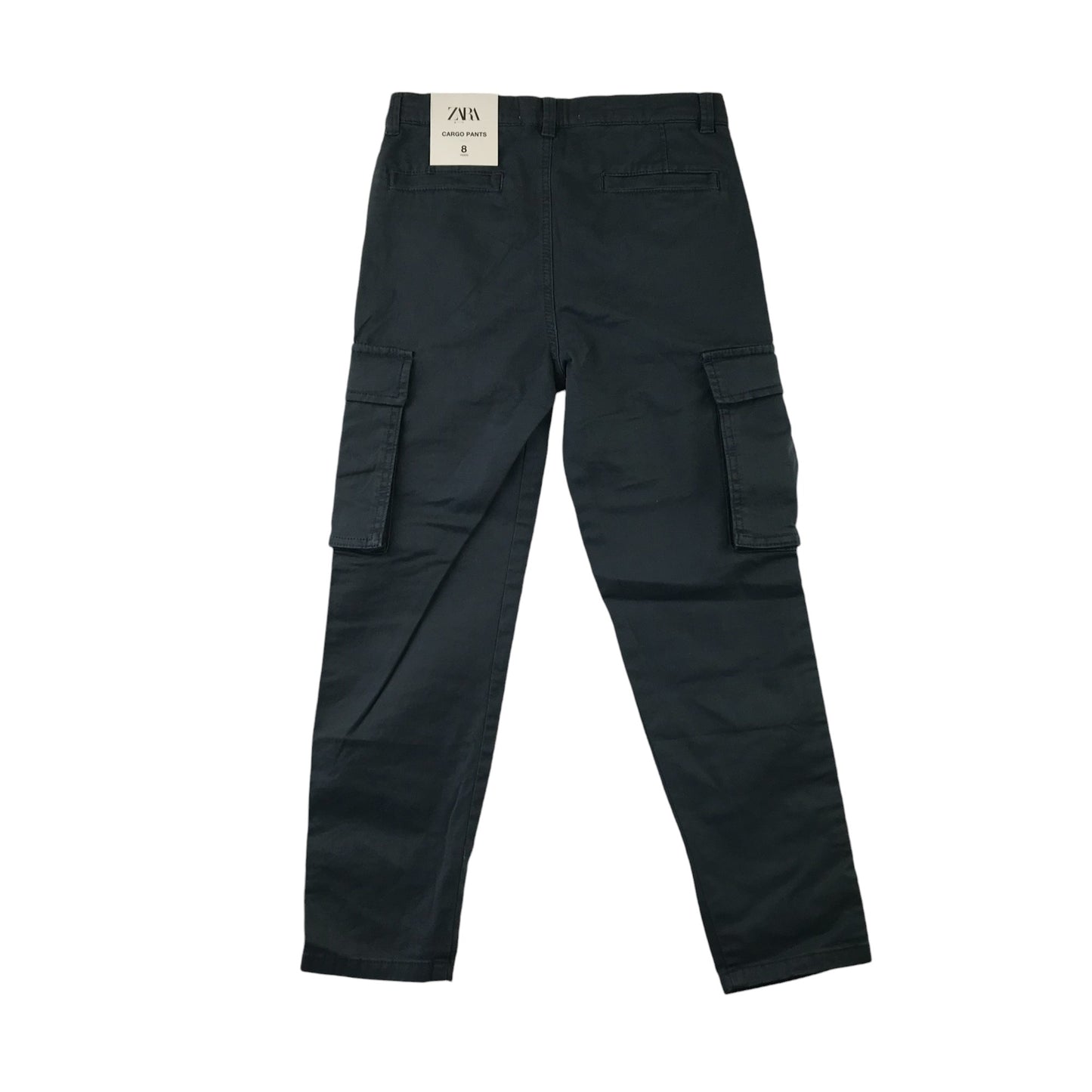 Zara trousers 7-8 years greyish navy blue cargo style tapered leg