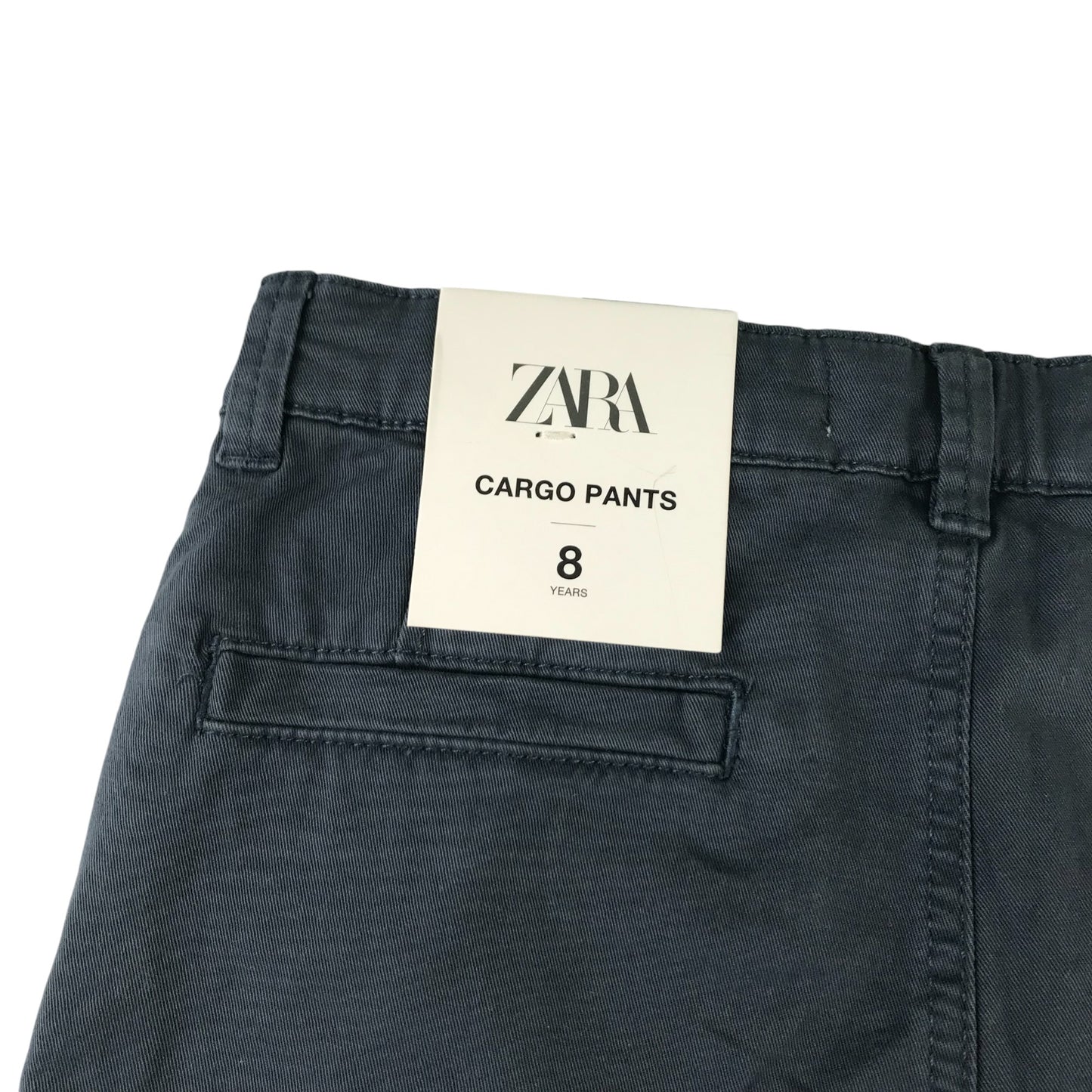 Zara trousers 7-8 years greyish navy blue cargo style tapered leg