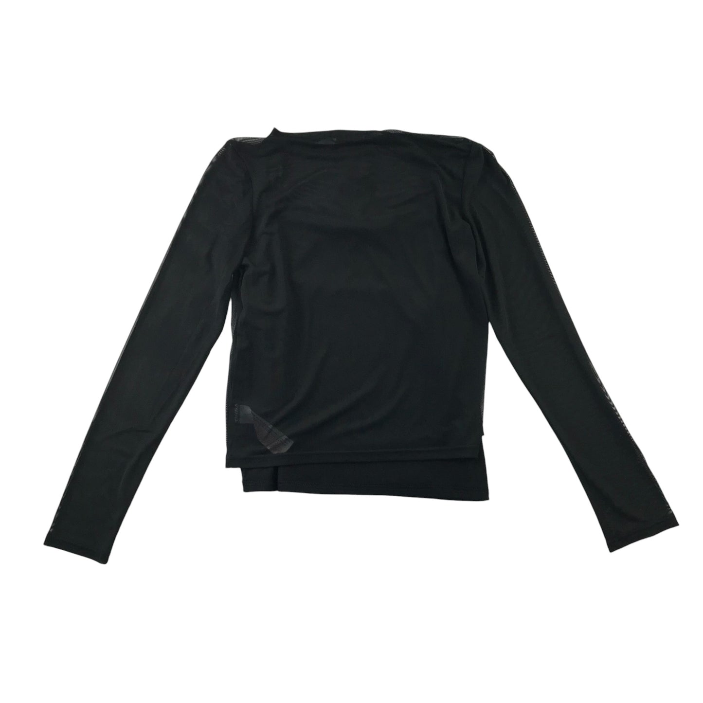 Primark t-shirt 13-14 years black long sleeve see-through mesh top