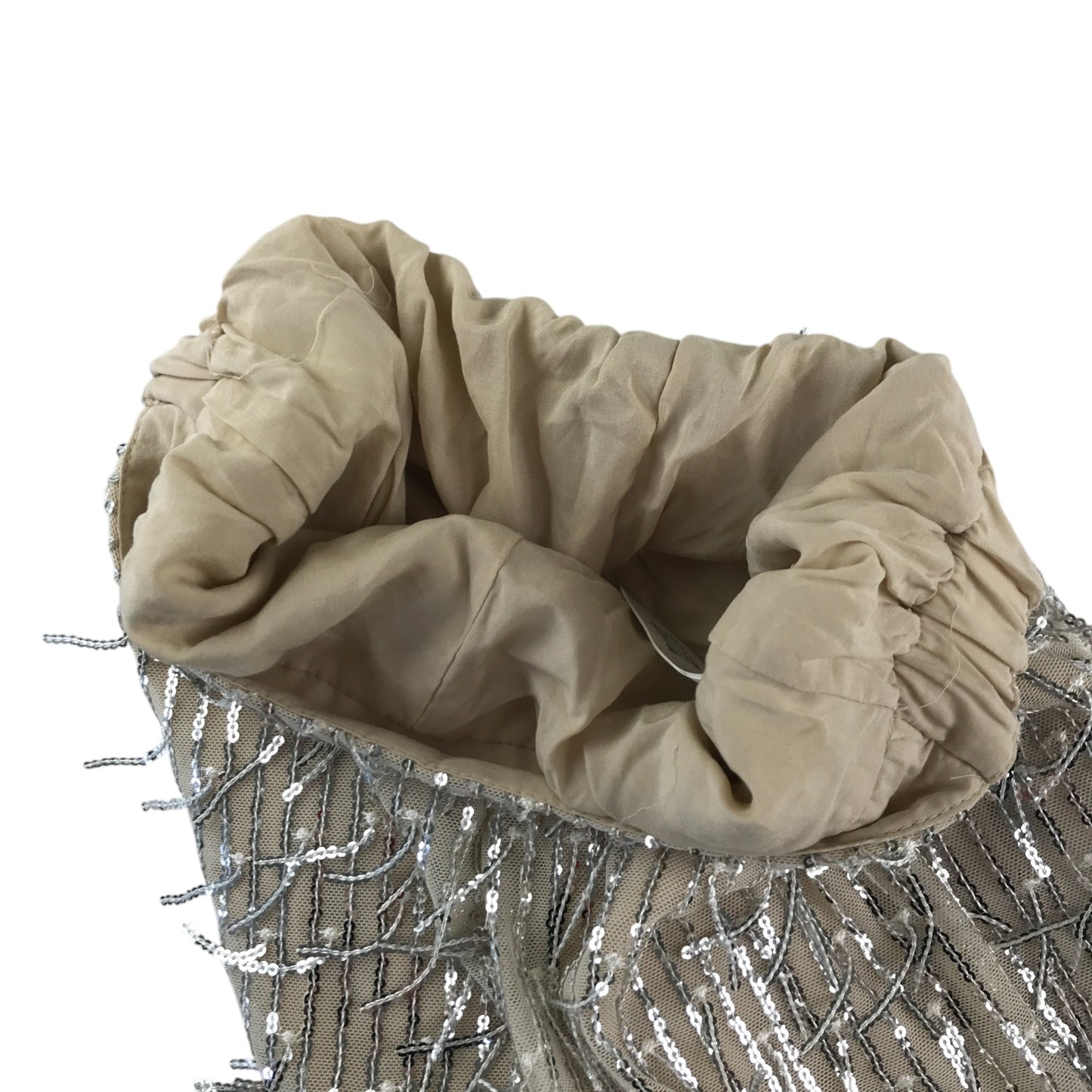 Zara set 7-8 years beige and silver sequin crop top and trousers