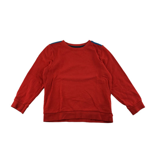 Nutmeg Sweater Age 5 Red long Sleeve Shoulder Detailed Jersey