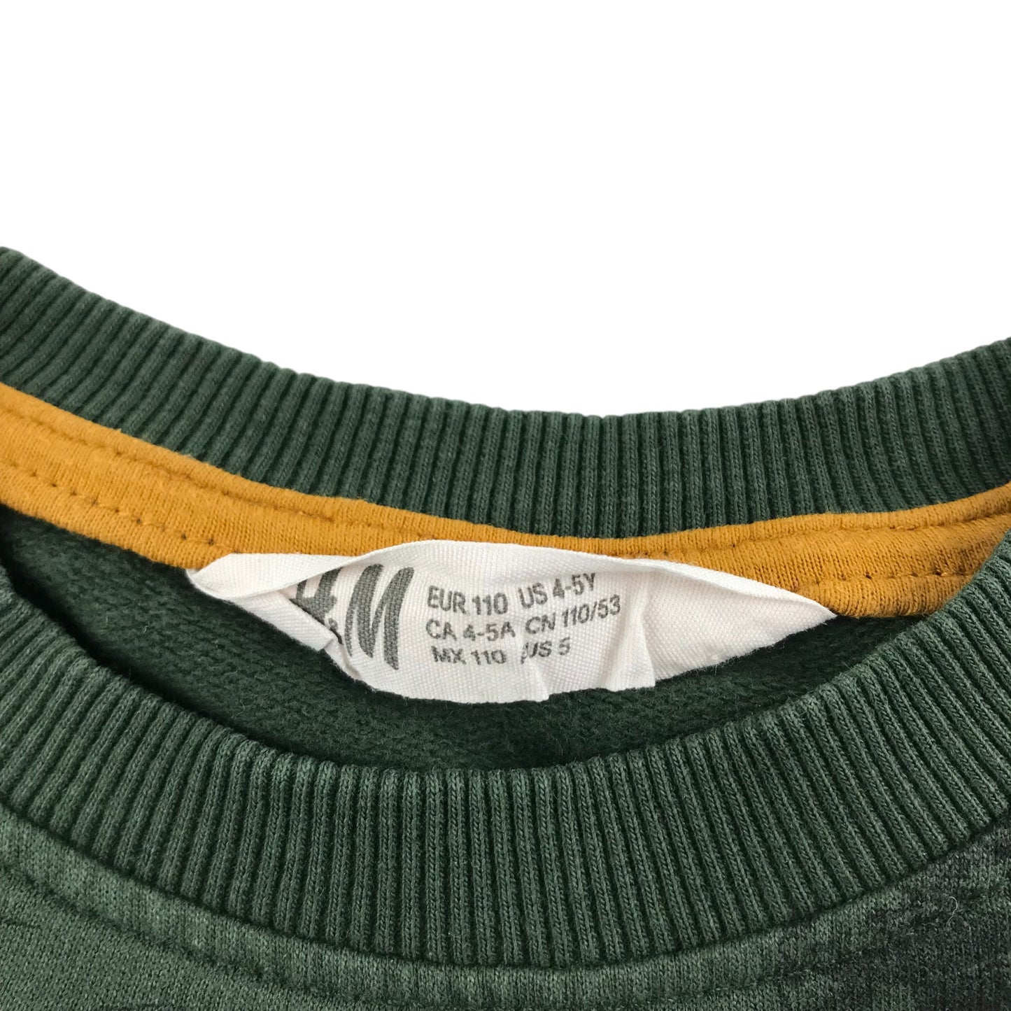 H&M Sweater Age 4 Khaki Green Dinosaur Jersey