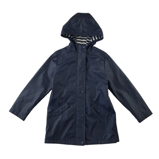 F&F rain coat 8-9 years navy plain with button up