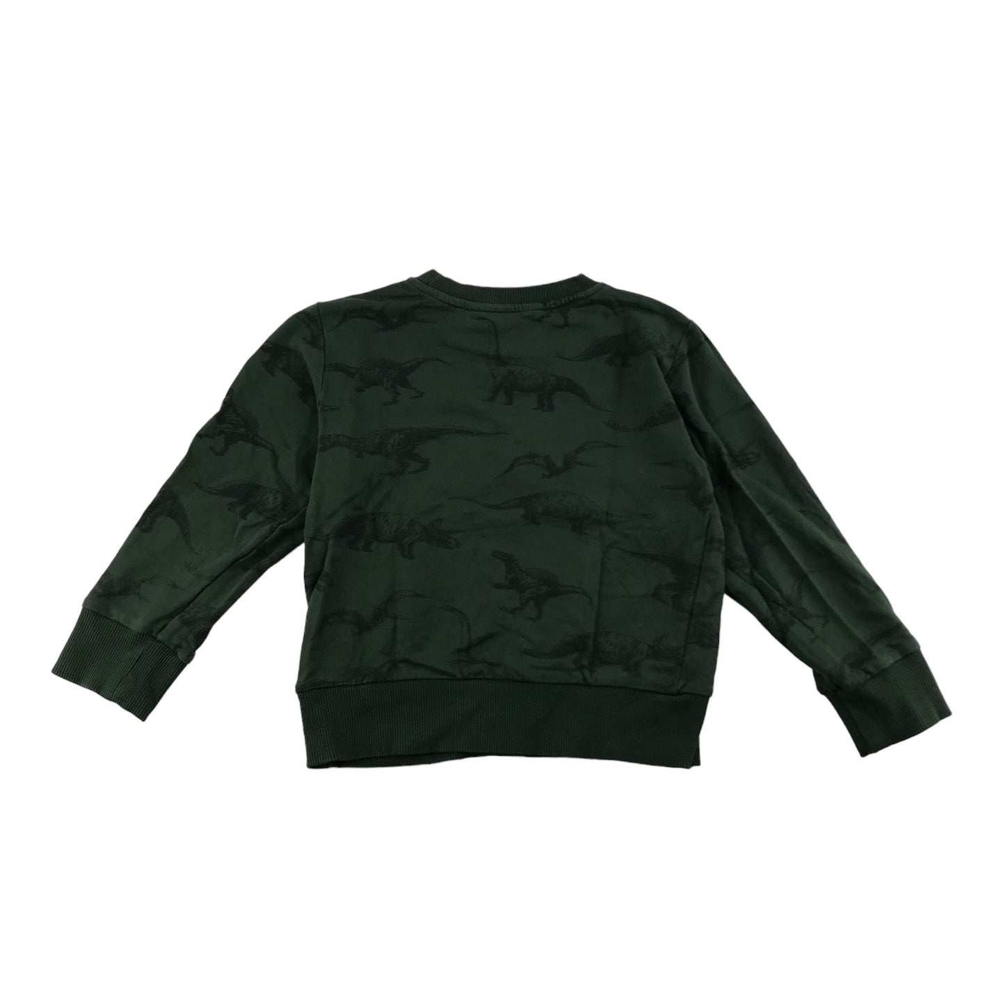 H&M Sweater Age 4 Khaki Green Dinosaur Jersey