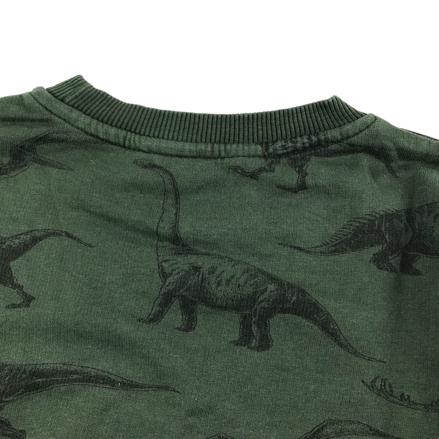 H&M Sweater Age 4 Khaki Green Dinosaur Jersey