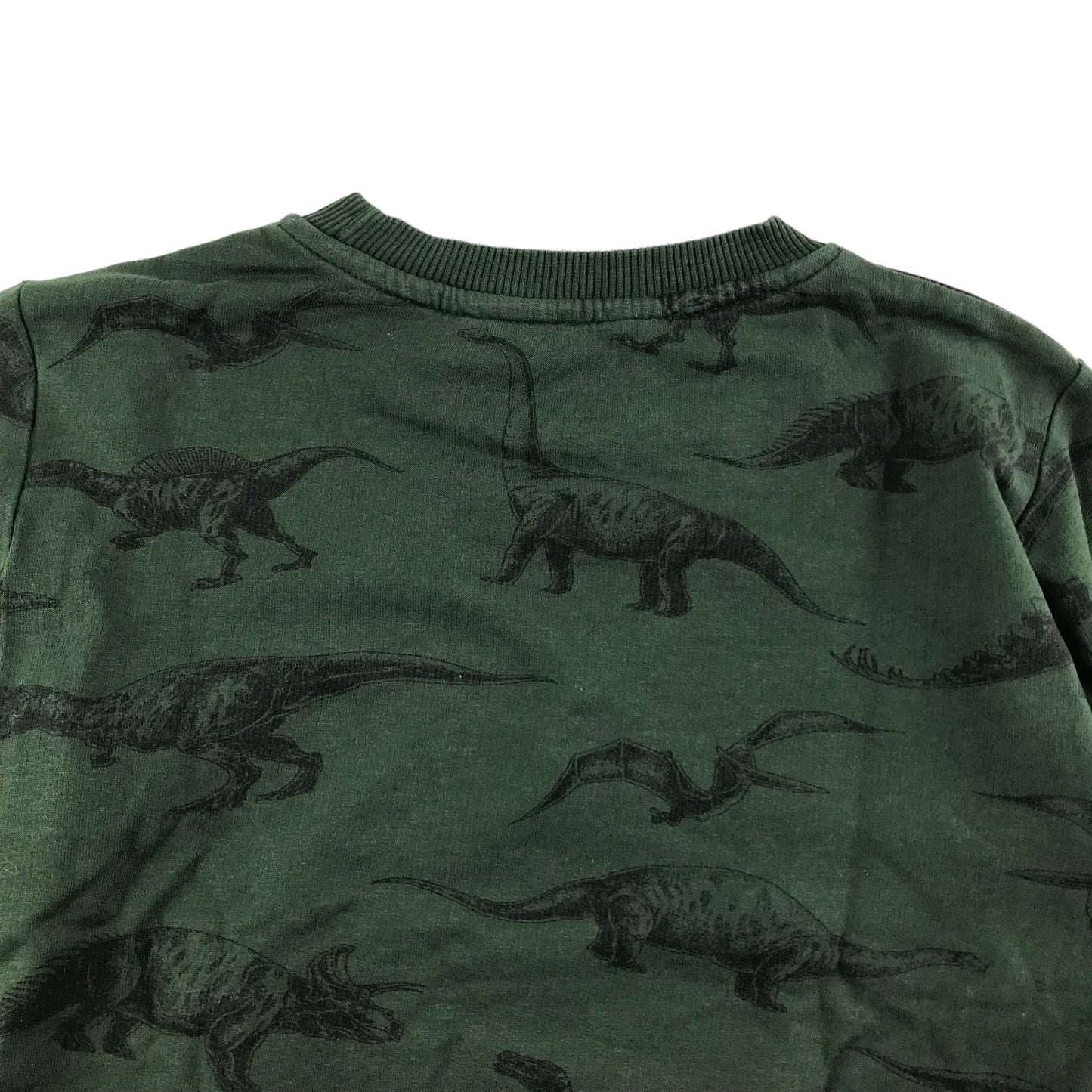 H&M Sweater Age 4 Khaki Green Dinosaur Jersey