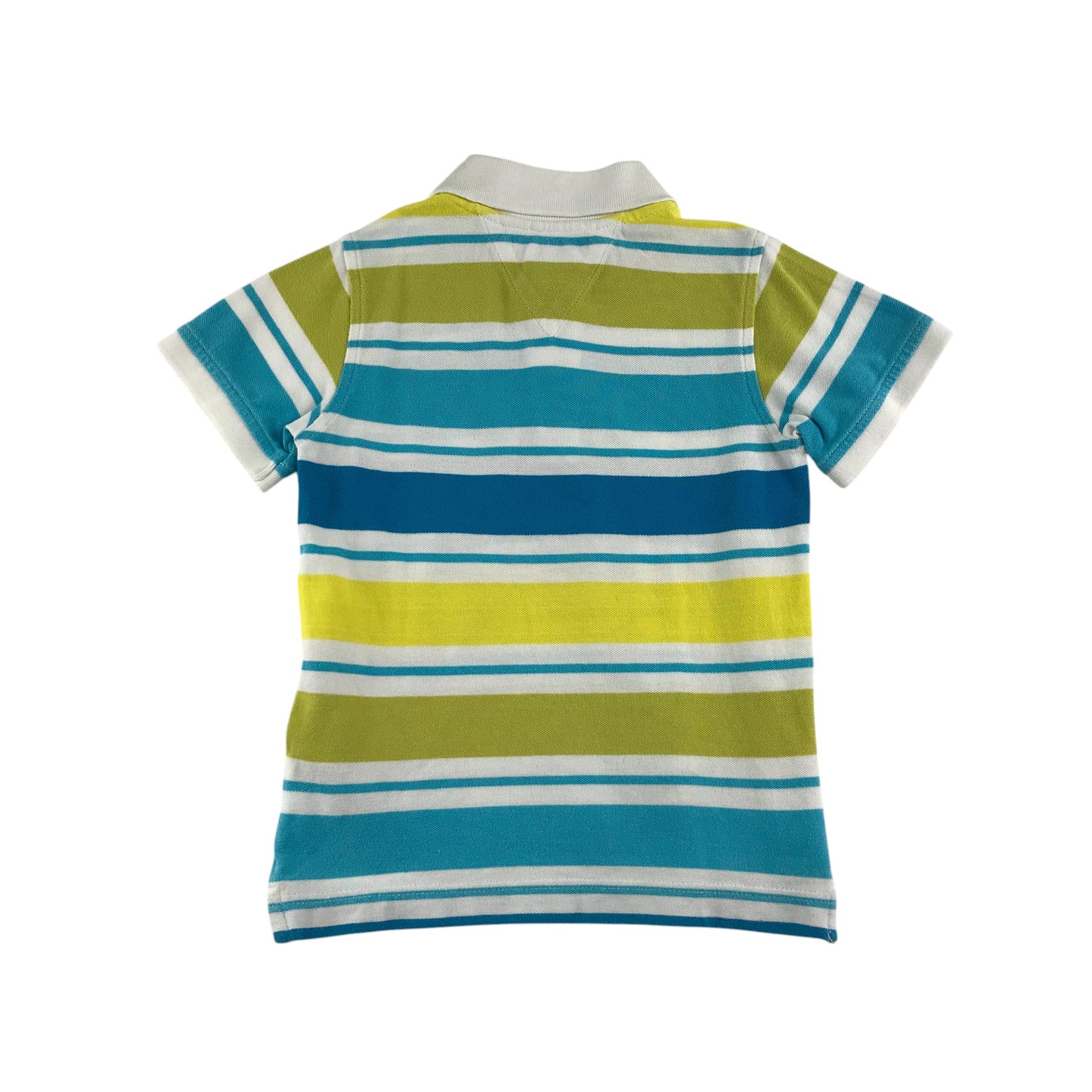 Tommy Hilfiger polo shirt 4-5 years yellow and blue stripy short sleeve cotton