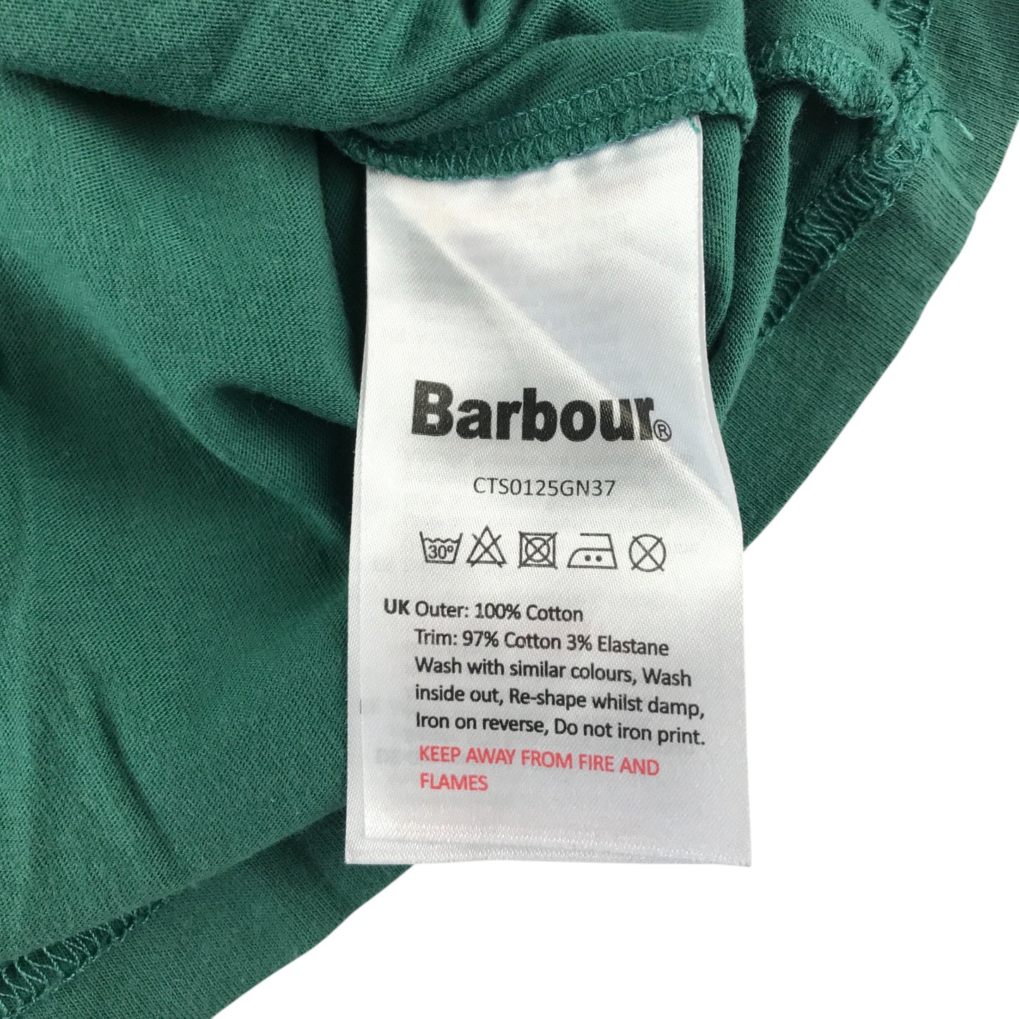 Barbour t-shirt 12-13 years green graphic text logo short sleeve