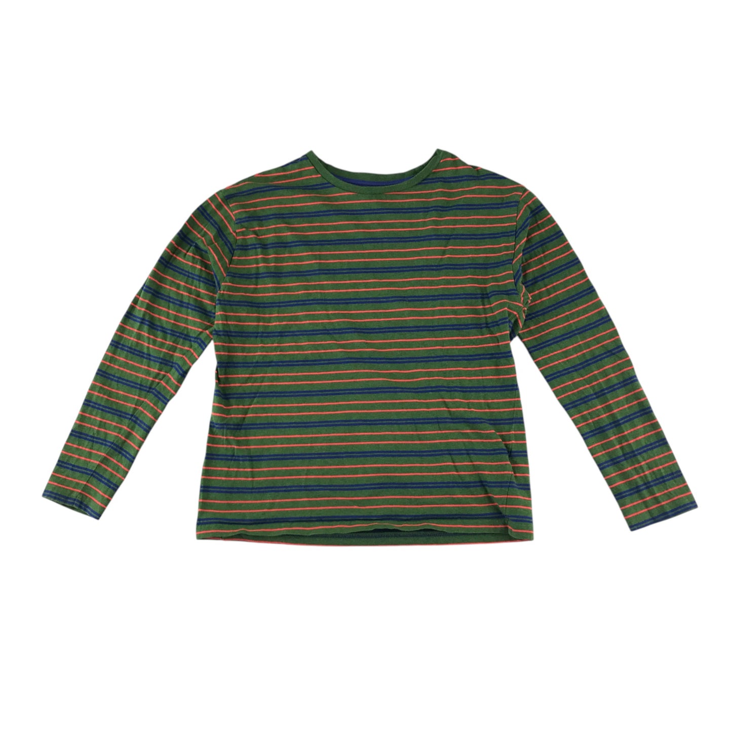 Boden t-shirt 11-12 years khkai with neon pink and navy stripes