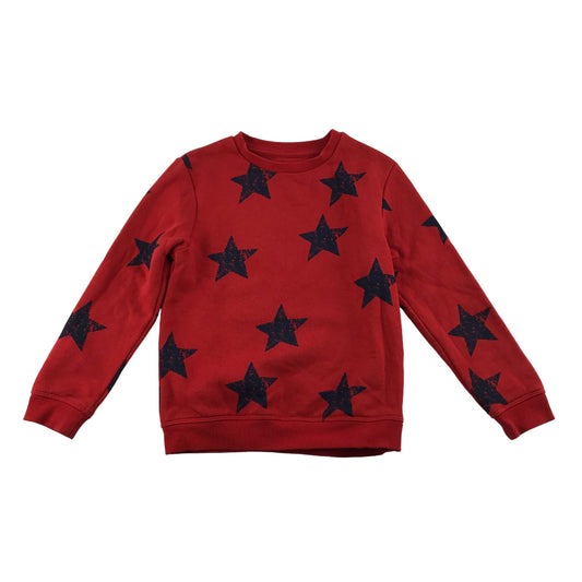 M&S Sweater Age 6 Red Star Print Jersey