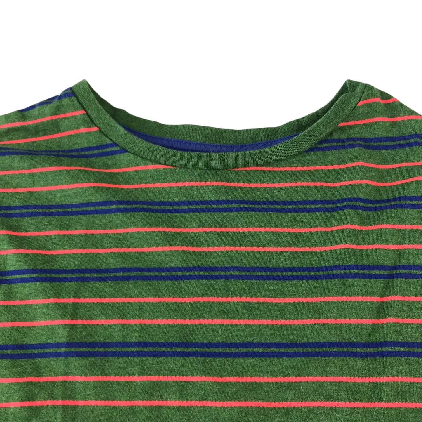 Boden t-shirt 11-12 years khkai with neon pink and navy stripes