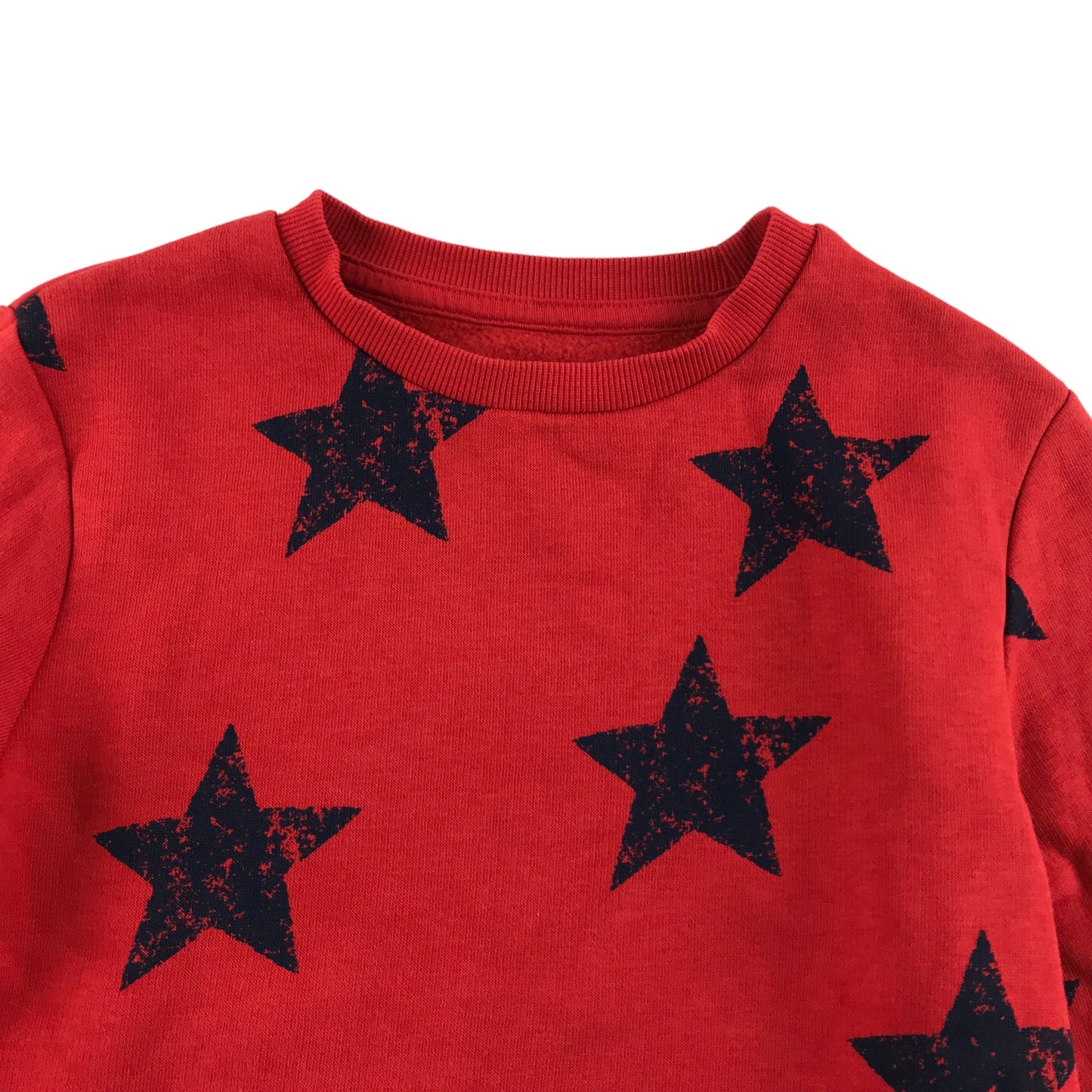 M&S Sweater Age 6 Red Star Print Jersey