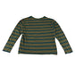 Boden t-shirt 11-12 years khkai with neon pink and navy stripes