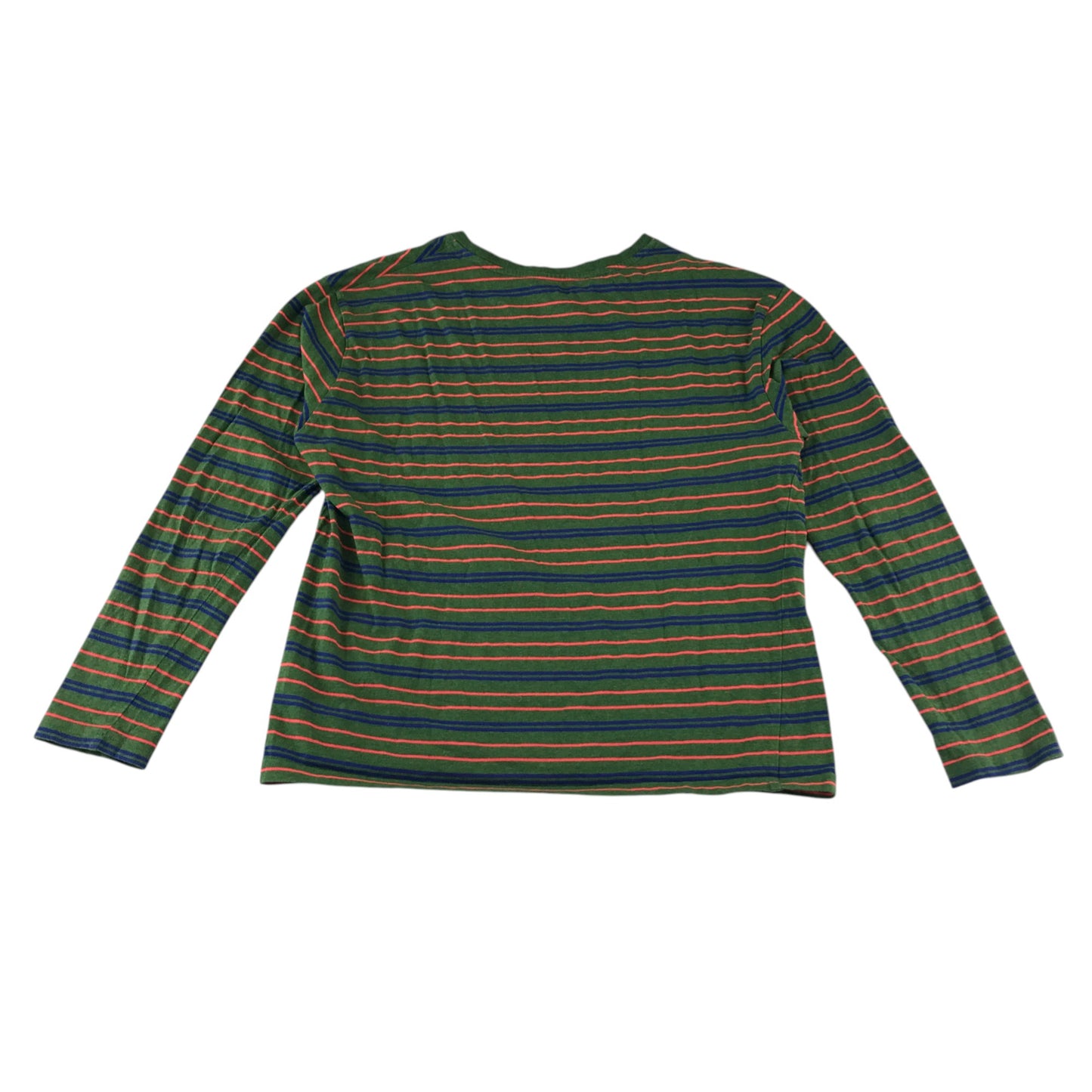 Boden t-shirt 11-12 years khkai with neon pink and navy stripes