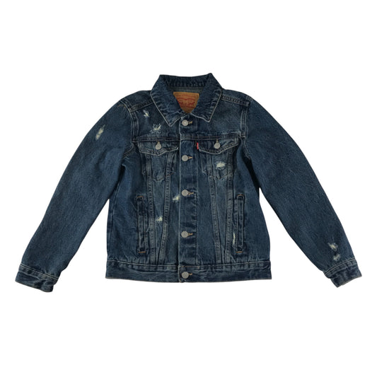 Levi's denim jacket 11-12 years blue distressed cotton denim