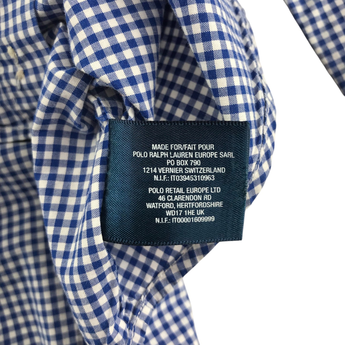 Ralph Lauren shirt 6 years blue and white check pattern collared button up cotton