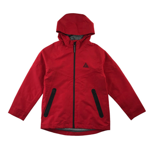 Next light jacket 8 years red waterproof with full zipper and hood