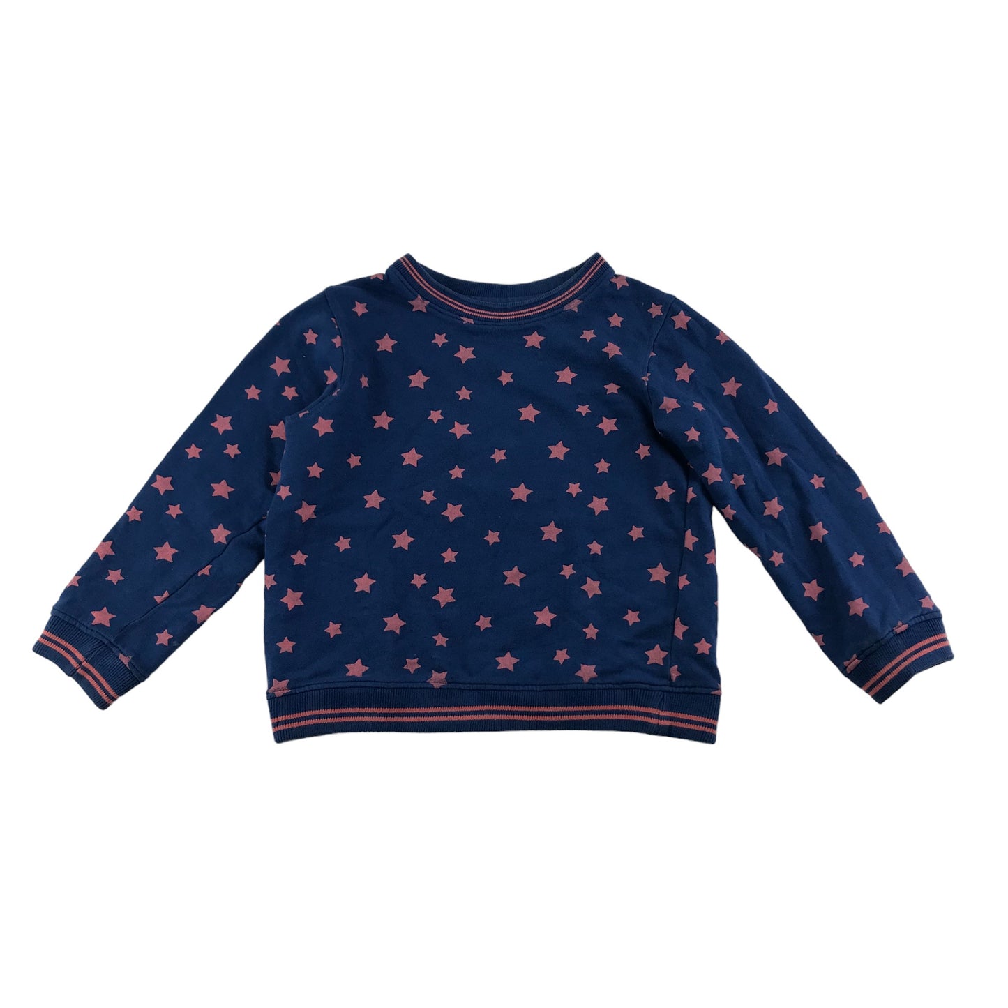 Pine Kids Sweater Age 5-7 Blue Star Print Pattern Cotton Jersey