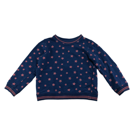 Pine Kids Sweater Age 5-7 Blue Star Print Pattern Cotton Jersey