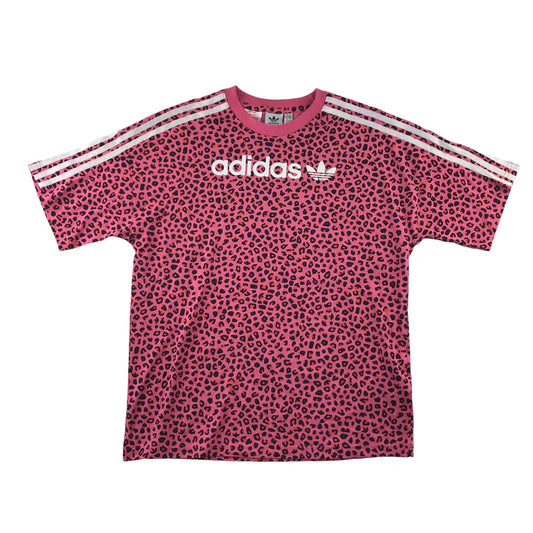 Adidas t-shirt 11-12 years pink spotted oversize short sleeve top cotton