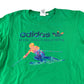 Gildan t-shirt 7-8 years green adidas skiing graphic design cotton