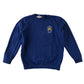 Second-hand Eastmuir Primary royal blue crewneck school sweatshirt, flat lay view with embroidered school badge.