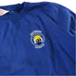 Second-hand Eastmuir Primary royal blue crewneck school sweatshirt, flat lay view with embroidered school badge.