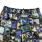 M&S Swim Trunks Age 7 Blue Polaroid Print Shorts