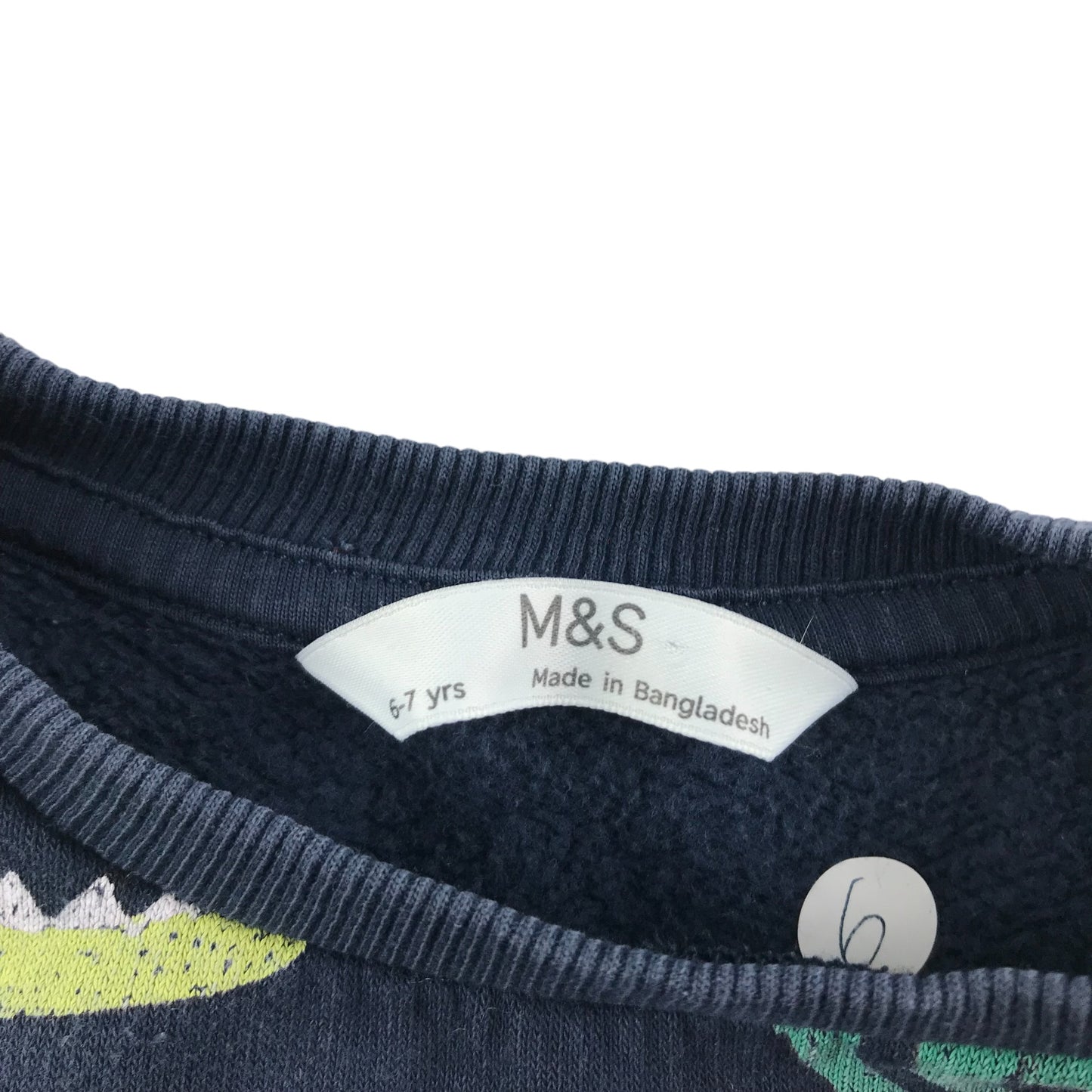 M&S Sweater Age 6 Navy Dinosaur Jersey