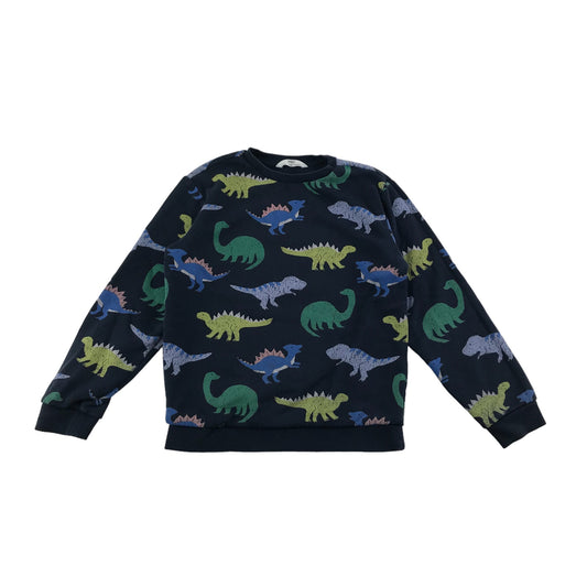 M&S Sweater Age 6 Navy Dinosaur Jersey