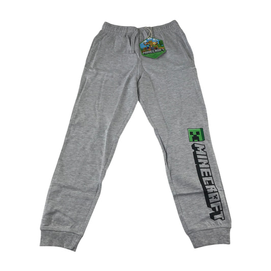 Minecraft official store joggers 9-10 years grey Minecraft text logo elasticated waistband